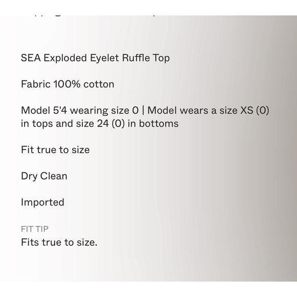 Sea Exploded New York Exploded Eyelet Ruffle Top Retail $ 345 Blue White - Picture 16 of 16